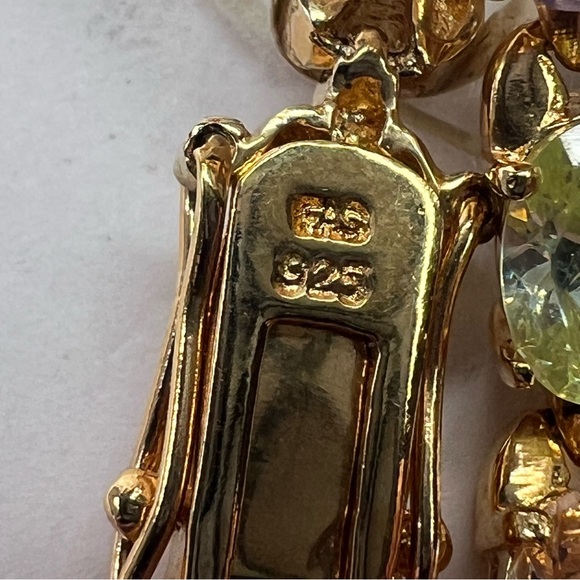 New with Tags 18k Yellow Gold over Sterling Silver Tennis Bracelet - Picture 4 of 8